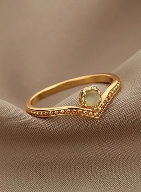 Waterdrop Opal Crown Rings for Women Gold Color Stainless St