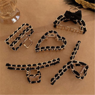 Chain Hair Claw Clip Clamp For Women Girl Alloy Geometric