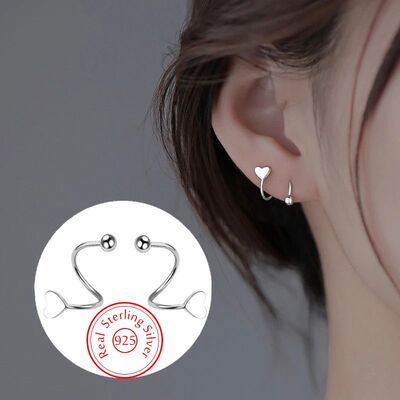 Genuine Fashion Jewelry New Spiral Heart Star Stud Earrings
