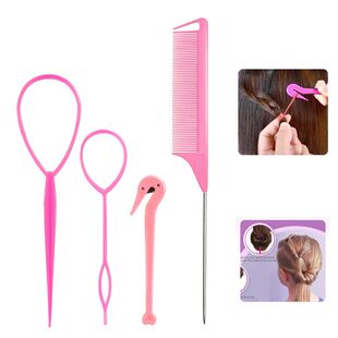 4pcs French set Loop Braid Elastic Tool Bands Remover Hair