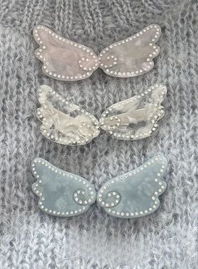2PCS Diamond Studded Angel Wing Hair Clips Small Hair Clip D