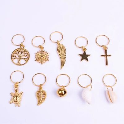 5-50pcs/bag Silver Metal Hair Rings Braid Dreadlocks Natural