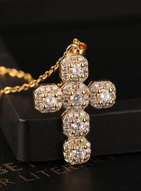 Fashion Classic Gold Plated Cross Necklace for Women Europea