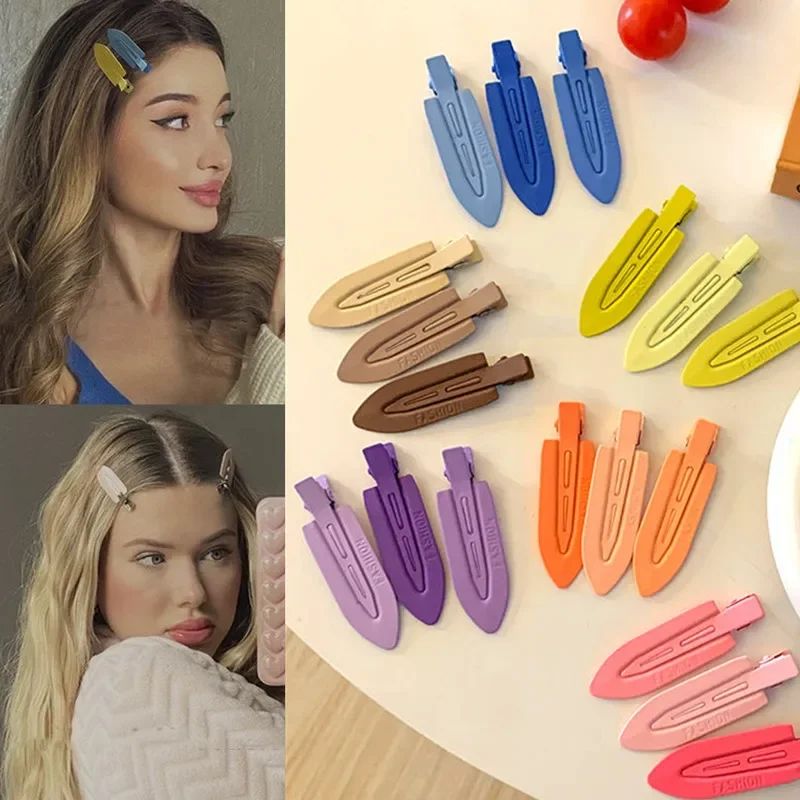 3pcs Seamless Hair Clip Candy Color Hairpin Styling Barrette