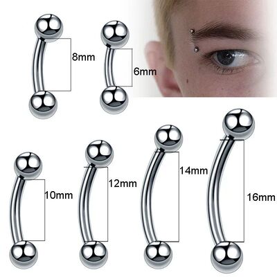 10Pcs/lot Titanium Eyebrow Piercings Banana Earring External