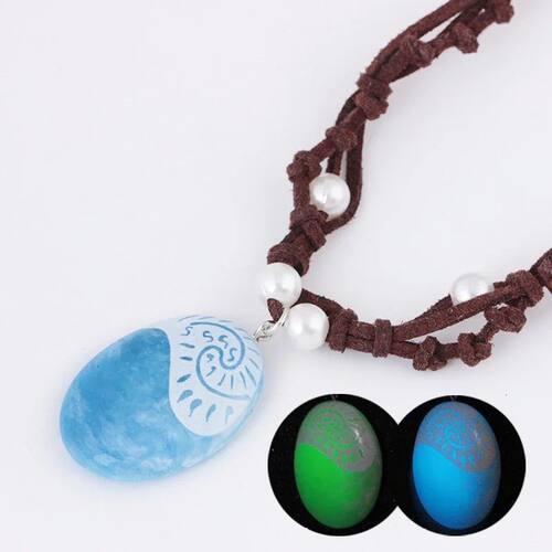 New Blue Stone Luminous Pendant Necklaces Polynesia Ocean Pr