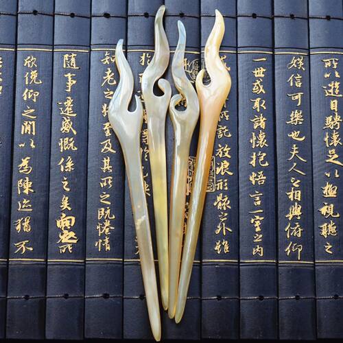 Exquisite Retro Style Hairpins Natural Yak Horn Hollowed-out