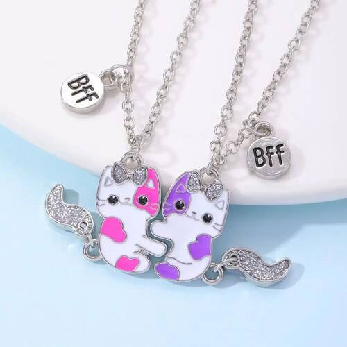 Kawaii Touching Embracing Puzzle Couple Necklace Cute Cartoo