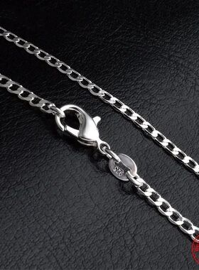 1pcs hot Fine 2MM Flat Necklace Chain For Women Men Fashion