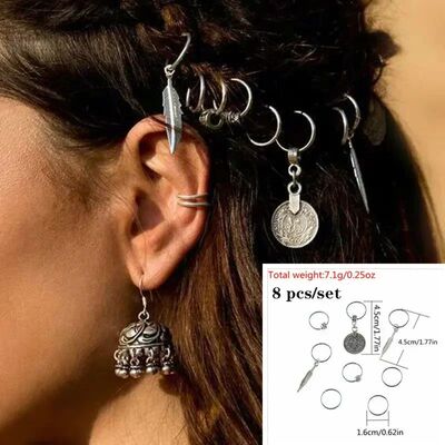 Hair Braiding Tool Hairpins Star Bell Snake Hair Rings Headw