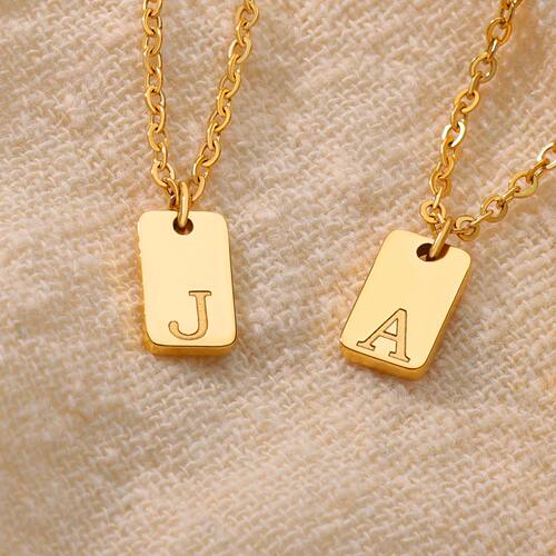 Square Necklaces For Women Men Gold Color Stainless