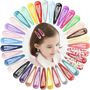 5cm Hair Snap Clip Clips Pins for Hairpins Met Color