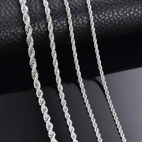 1Pc Width 2mm/3mm/4mm Rope Chain Necklace/Bracelet For Men W