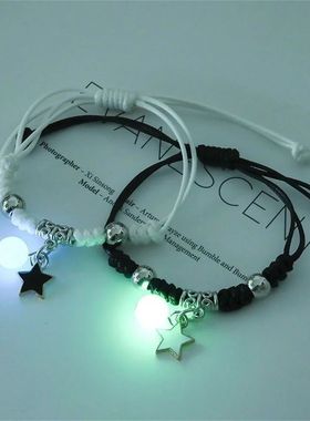 Fashion Luminous Beads Star Couple Bracelet For Women Men Ch