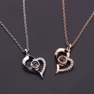 Pendant Love New Charm You Projection Necklaces Heart shap