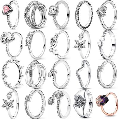 New Rings Stackable Infinite Heart Flower Crown For Women Or