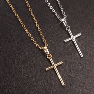 Cross Fashion Jesus Color Long Silver Christian Necklaces