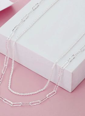 Charm Double Chain Necklaces for Women Cute Party Wedding En