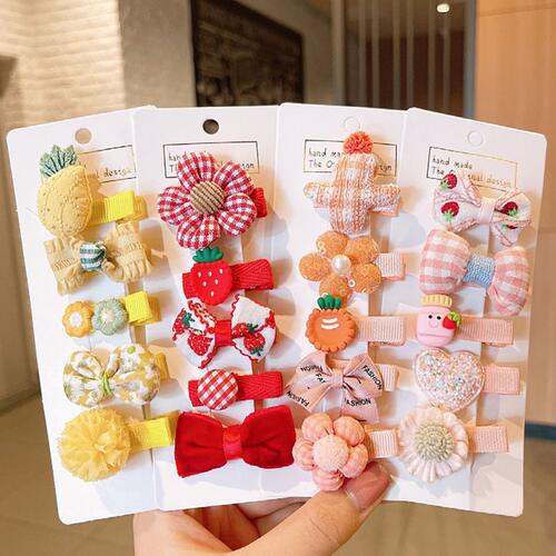 5 /10/14Pcs/Set Cute Bowknot Baby Girl Hair Clips Korean