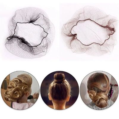 20Pcs Durable Nylon Hair Net for Bun Hair Hairstyle Tool Bla