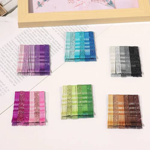 Glitter Shiny Metal Hair Side Clips Curly Wavy Grips Hairsty