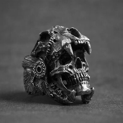 Skull Ring Men and Women Personality Retro Devil Ring Punk S