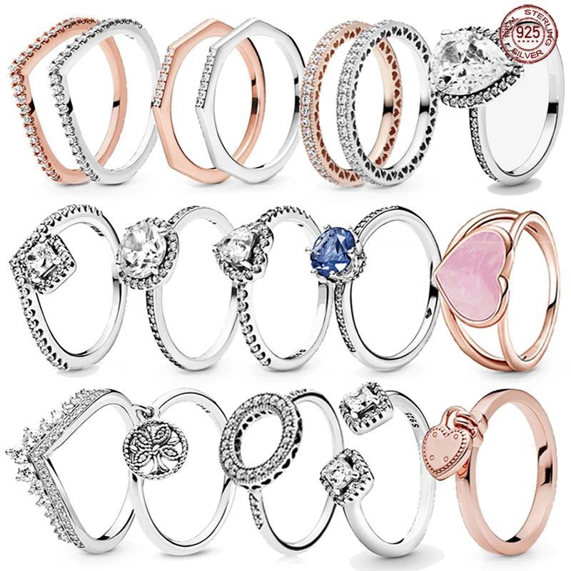 crown heart-shaped circular original charm ring engagement z