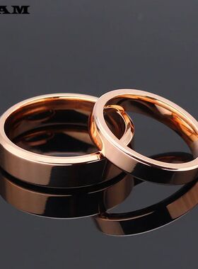 4mm/6mm Wholesale Simple Ring Fashion Rose Gold Ring Men's a