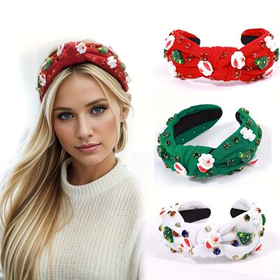 Holiday Christmas Headband - Wide ligature design sparkling