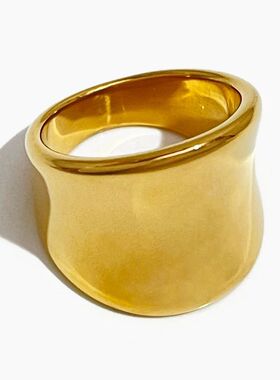Minimalism Solid Gold Plated Chunky Rings for Female Stainle
