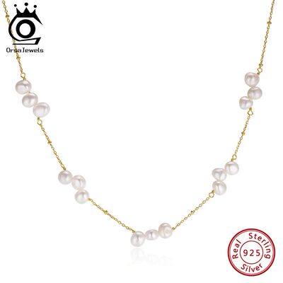 Natural Baroque Pearl Necklace Gifts for Women Delicate Real