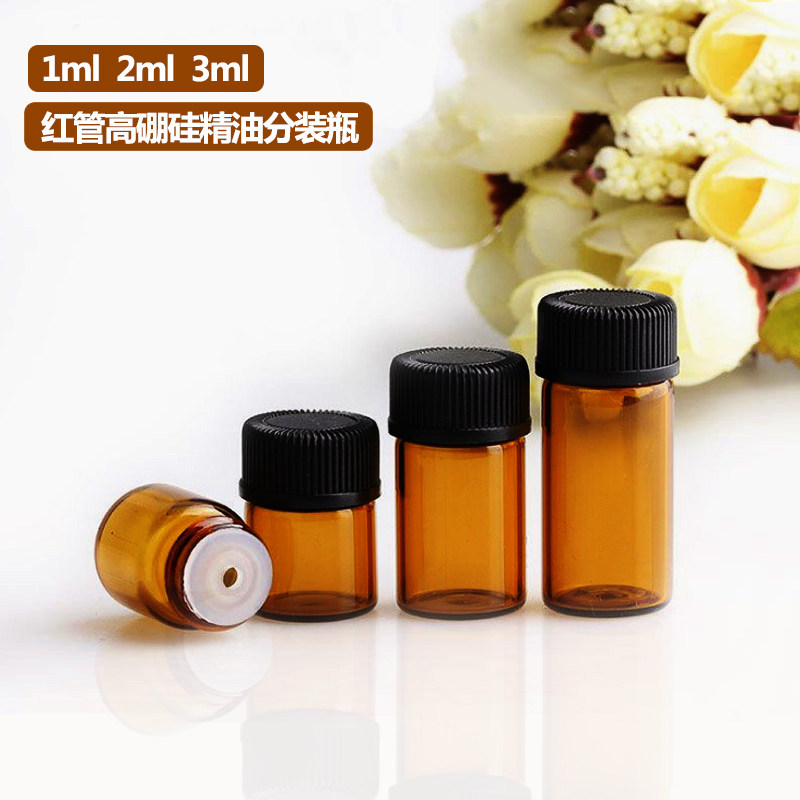 多特瑞精油瓶分装瓶玻璃瓶小样瓶台湾版加厚红管1ml2ml3ml