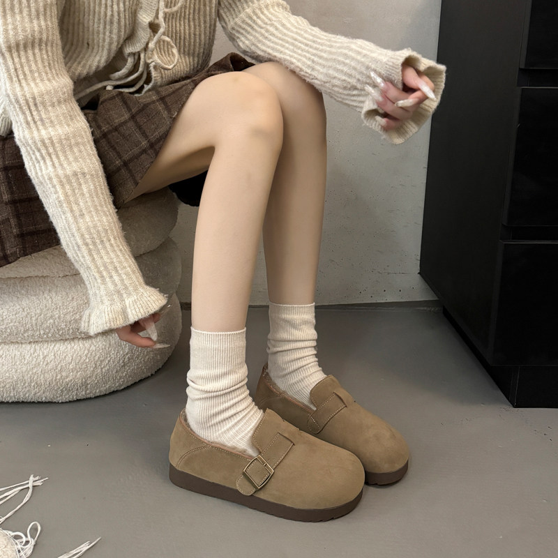 复古平底勃肯鞋女2026新款冬季加绒一脚蹬加厚保暖勃肯棉鞋毛毛鞋,女鞋,勃肯鞋/软木鞋,淘宝优惠券,粉丝福利购,淘宝优惠卷