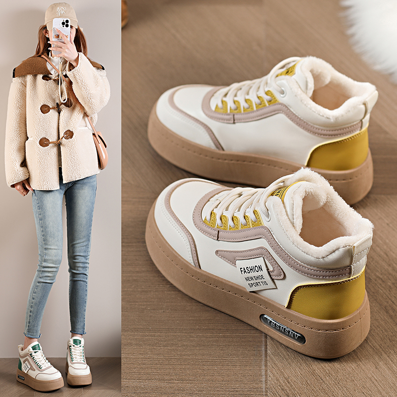 高帮棉鞋女鞋2023新款冬季防滑加绒防寒短靴加厚雪地靴潮