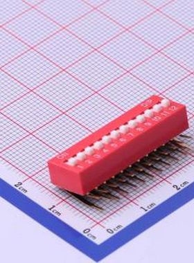 DA-12RP 间距2.54mm 平拨,凸起式 12位拨码开关 插件 拨码开关