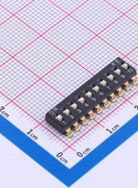 DSIC10LSGET 2.54mm 10位贴片高柄拨码开关 SMD-20P,6x25.4mm 拨