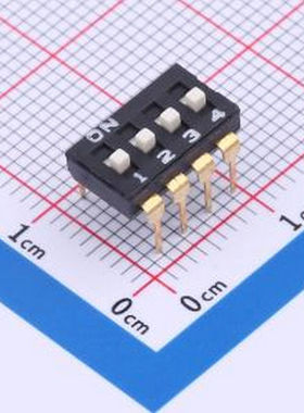 YDD04H2 4位高拨键黑色插件2.54MM拨码开关 插件 拨码开关