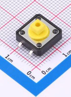 TS-1094TB-B3D2-T-Y 12x12x7.3mm方头 立贴 带柱轻触开关250gf SM