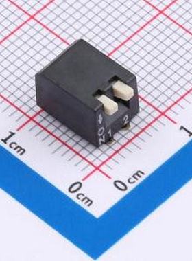 DSPV-02-LS-GET 2.54mm间距 2位 琴键式贴片侧拨 黑色 拨码开关 S