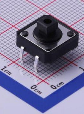 TS-1094T-B3D1 轻触开关12*12*7.3mm方头插件四脚DIP黑柄250gf -