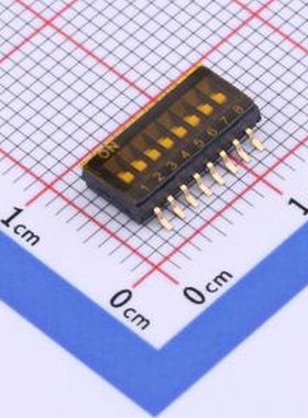 KH-BM-SMT1.27-8P 拨码开关 8P-1.27间距 黑色贴片 SMD-16P,5.4x1