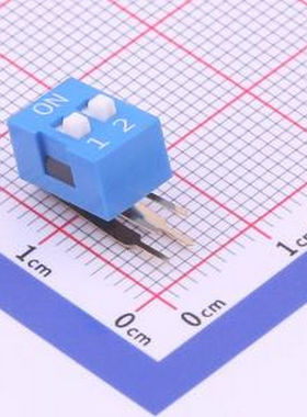 DA-02BLP 间距2.54mm 平拨,凸起式 2位拨码开关 插件 拨码开关