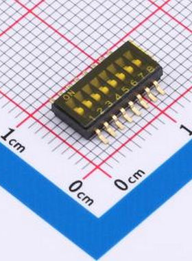 DSHP-08-TS-GER 1.27mm间距 8位 贴片 DSHP黑色S脚 拨码开关 SMD
