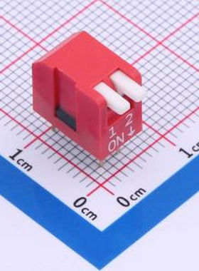 DSDP02LHGETR 2.54mm 宽体红色2位琴键式拨码开关 - 拨码开关