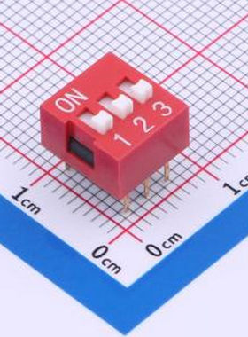 DSWB03LHGETR 2.54mm 宽体红色3位插件拨码开关 - 拨码开关