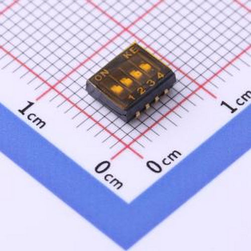 DSHP04TJGER 4位 1.27mm脚距内弯脚贴片式 拨码开关 SMD-8P,5.4x6