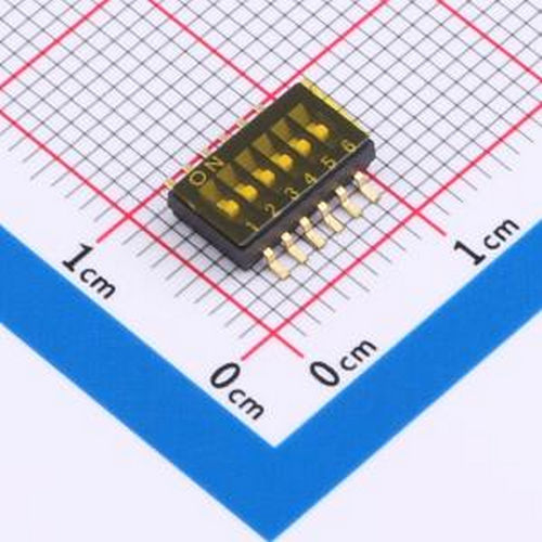 DSHP-06-TS-GER 1.27mm间距 6位 贴片 DSHP黑色S脚 拨码开关 SMD,