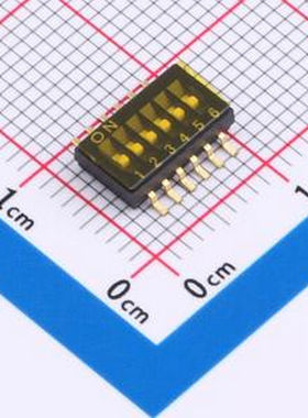 DSHP-06-TS-GER 1.27mm间距 6位 贴片 DSHP黑色S脚 拨码开关 SMD,