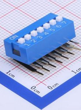 DA-07BLP 间距2.54mm 平拨,凸起式 7位拨码开关 插件 拨码开关