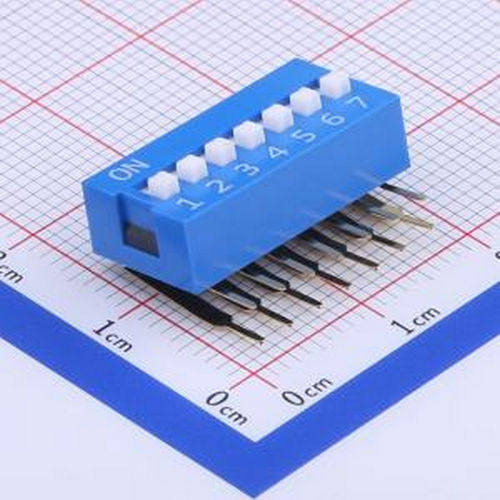 DA-07BLP 间距2.54mm 平拨,凸起式 7位拨码开关 插件 拨码开关